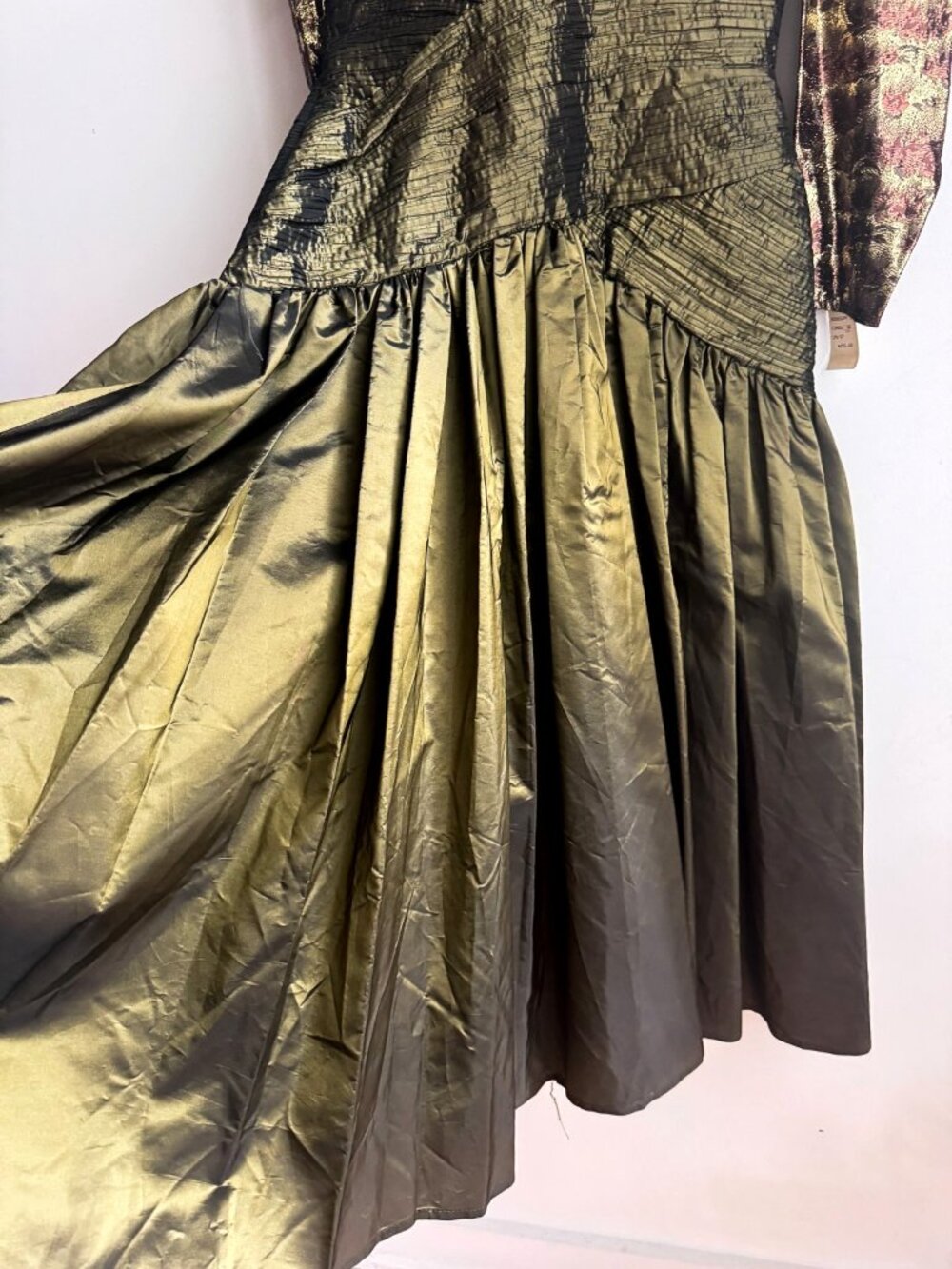 Vintage Liptons Taffeta Lurex Earth Tones Midi Prom Dress NWT 10 - Picture 3 of 11